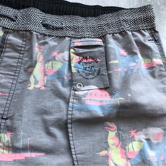 Party Pants Mens XXL Dinosaur Print 5 Inch Shorts - Picture 10 of 16